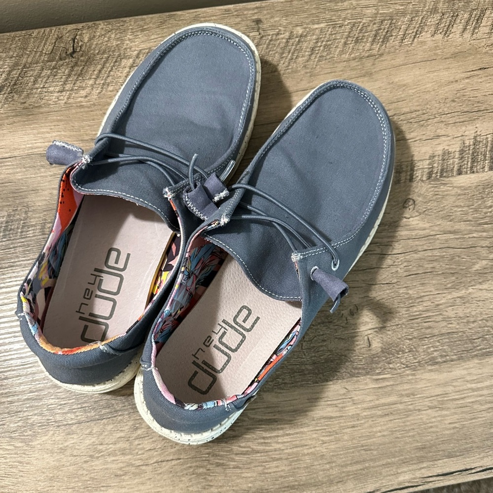 Hey Dude Blue and White Women's Sneakers
